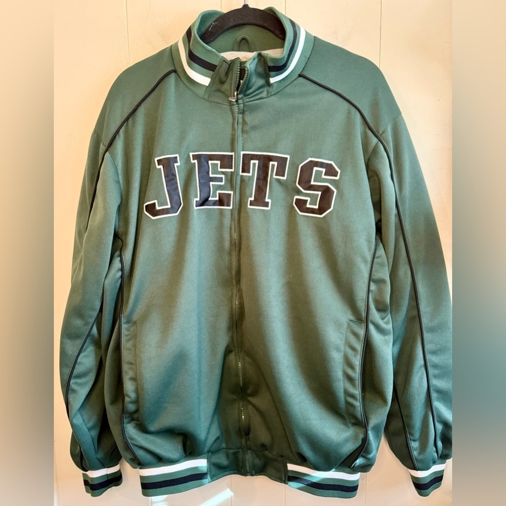 Men's G III Raglan Track Jacket / Varsity Jacket  NFL New York Jets Full Zip, M